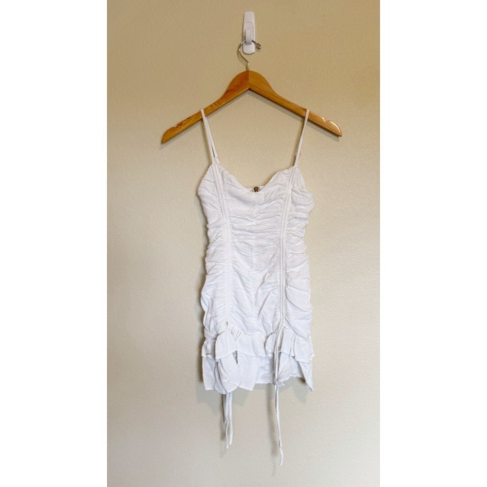 Princess Polly White Tiered Ruched Sleeveless Bodycon Mini Dress 2